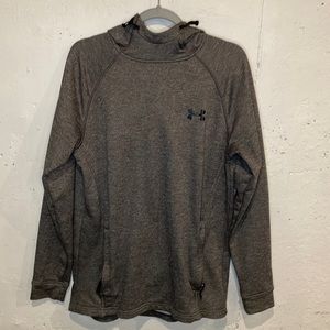 Mens Under Armor ColdGear hooded sweatshirt size M / Gray